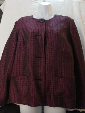 Pre-loved Women's Wine Textured Single-Button Blazer.